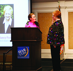 Martha Turner installed Nancy Furst as HAR 2015 Chair of the Board.