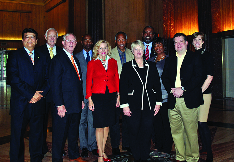 Pictured with Mayor Parker (center right) are Sam Merchant, Ward Arendt, Ray Holtzapple, Gerald Womack, Dana Kervin, Vernon Smith, Kevin Riles, Marsha Fisk, Jeff Procell and Lori Carper. (Not pictured are Suzanne Page-Pryde, Mary Ramos, Ignacio Osorio, Carolyn Matthews and Starla Turnbo.)