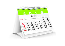 April 2016 Commercial Events Calendar