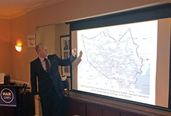 City of Houston Director of Government Relations Bill Kelly showing the 24-hour rainfall totals per data given from the Harris County Flood Control District’s map on Monday, April 18, 2016.