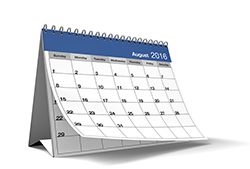 August 2016 Commercial Events Calendar