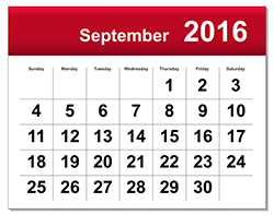 September 2016 Commercial Events Calendar