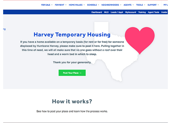 New Temporary Housing Section on HAR.com