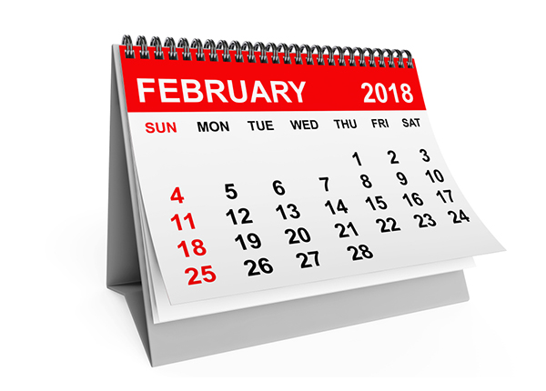 February 2018 Commercial Events Calendar