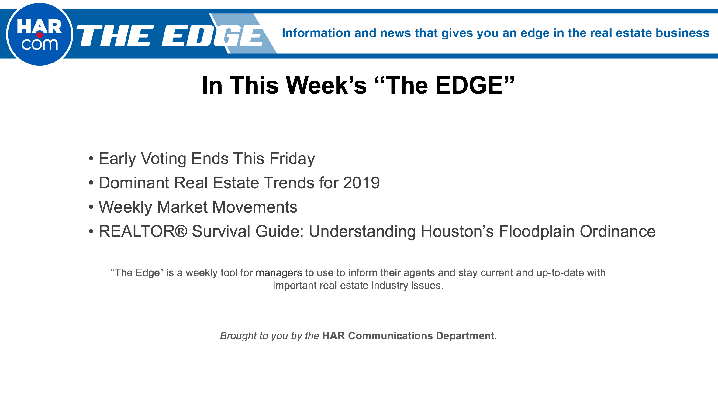 The EDGE: Week Of October 29, 2018