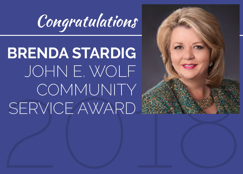 Congratulations: Brenda Stardig,Recipient of the John E Wolf Community Service Award