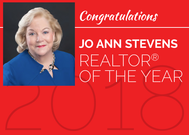 Congratulations REALTOR®  of the Year: Jo Ann Stevens