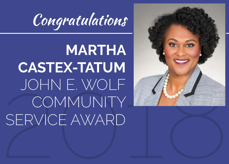 Congratulations: Martha Castex-Tatum, Recipient of the John E Wolf Community Service Award