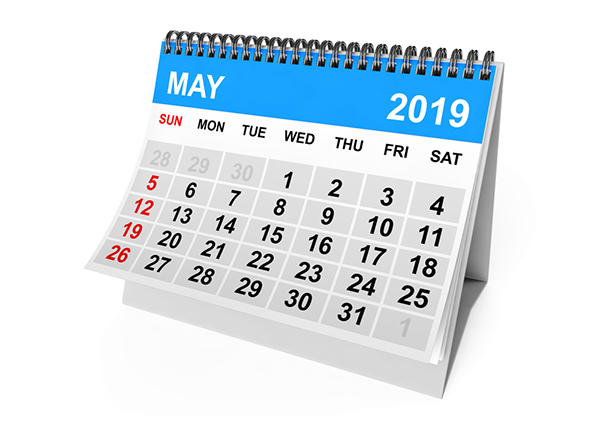 May 2019 Commercial Events Calendar