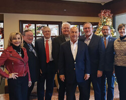 Senator John Whitmire (center), Dean of the Texas Senate, received a warm welcome from his Senate District 15 constituents, TREPAC Trustees, and members serving on the Political Affairs Advisory Group. Senator Whitmire, an attorney, chairs the Criminal Justice committee and serves on the Business and Commerce and Finance committees.